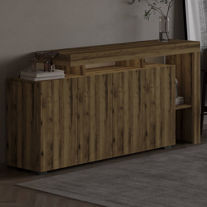 Hanah Home Beliz - Consola de Nogal Antiguo con Luces LED